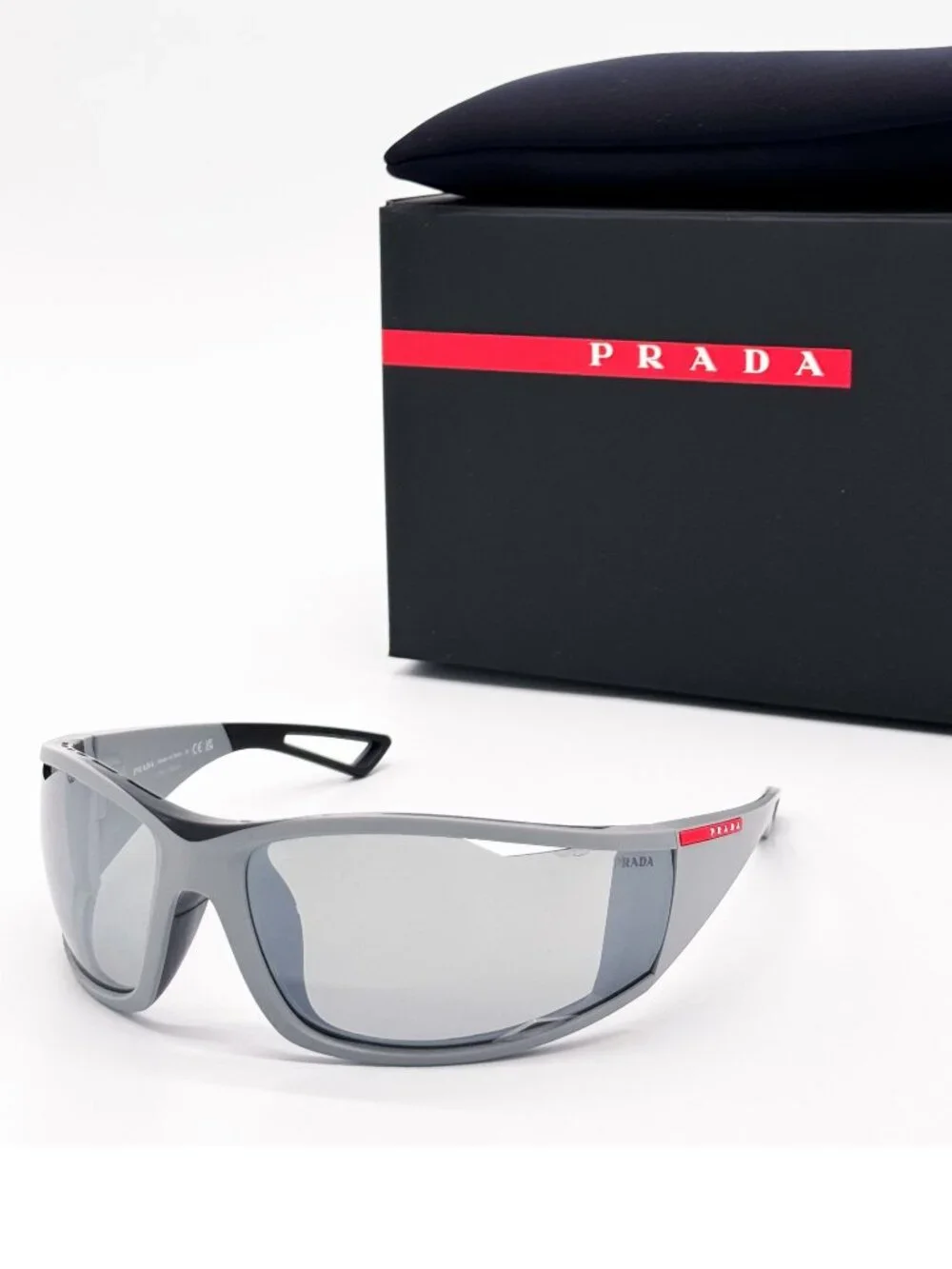 New Prada Linea Rossa Sunglasses PSA04S 13Z05A With Fabric Chain